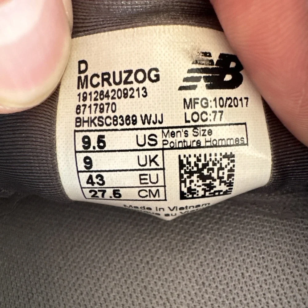 New Balance Fresh Foam Cruz OG Running Sneakers Men's Size 9.5 Gray MCRUZOG